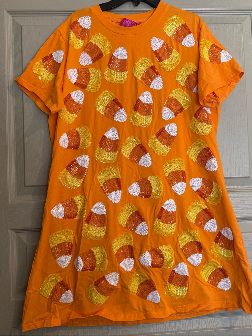 Queen Of Sparkles Candy Corn Tee mini dress medium - Picture 2 of 5